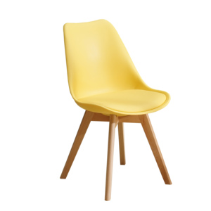 厂家直销热销现代餐厅家具实木腿餐椅米色餐椅塑料椅子批发 - Product Image 4