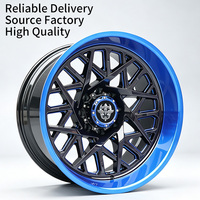 Jantes de voiture de course classiques bleues/rouges FLowtone Wheels Factory, jantes de SUV sport de luxe de 22 pouces, jantes tout-terrain en stock actuellement pour Ford