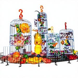 Faroles de Seda Impermeables con Temática de Luces para Exteriores para la Exhibición del Festival Diwali y el Día de Acción de Gracias con Luces LED y Funcionamiento con Batería - Product Image 1