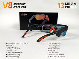 Gafas Inteligentes V8 para Ciclismo, Gafas para Exteriores con Grabación de Fotos y Vídeos de 13MP, Traducción por IA, WiFi6, Audio de Oído Abierto, Logotipo Personalizado - Product Image 2
