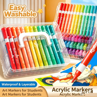 Stylos marqueurs à paillettes lavables pour enfants, stylos à eau opaques, ensemble de fournitures d'art pour le dessin, marqueurs à peinture acrylique