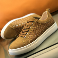 Nouveauté, baskets en cuir véritable de luxe, fabriquées à la main, tissées, chaussures décontractées pour hommes, livraison directe