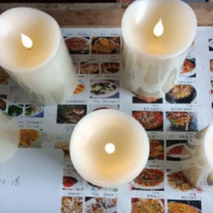Bougie LED cylindrique à piles, sans flamme, à effet vacillant, pour la décoration de la maison - Product Image 4