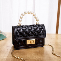 Nouveau mini sac à main matelassé portable, sac à bandoulière en gelée avec broderie et perles, sac messager mignon pour filles