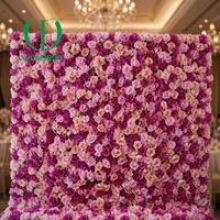Backdrop Dinding Bunga Mawar Hydrangea Buatan Tangan 3D 5D Real Touch untuk Dekorasi Rumah, Pesta Pernikahan, dan Fotografi Grosir