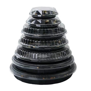 Box Food Grade Salad Fruit Container Disposable Clear Rectangle Food Packaging Display Blister PET Sushi Plastic Black PVC