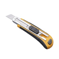 Couteau utilitaire à lame détachable à chargement automatique de 18 mm, robuste, avec 5 lames de rechange pour la découpe de boîtes en carton, fournitures de bureau et scolaires