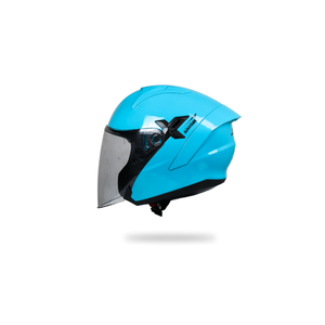 El casco abierto JPX Nova X V2 en azul oscuro brillante es perfecto para una conducción elegante y segura en cualquier condición. - Product Image 1