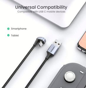 สาย USB C สุดสร้างสรรค์6A รูปตัวยูสูงสุดประเภท C สายไนลอนถักแบบชาร์จเร็ว - Product Image 5