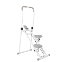 FDFIT Stepper d'escalade pliable en acier pour usage domestique avec compteur et support de téléphone, charge maximale 120 kg, blanc/noir, nouvelle version