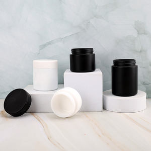 3.5g 3oz Black UV/Printed Matte Black Flower Jar <strong>Frosted</strong> Straight Sided Round Glass Jar with Child Resistant Black Plastic Lid - Product Image 2