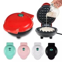 Mini gaufrier électrique et machine à pain, crêpière, machine à gâteaux et sandwichs pour le petit-déjeuner - Entièrement automatique, en plastique, usage domestique, 350W