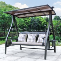 Fauteuil à bascule d'extérieur modèle Alps Swing en alliage d'aluminium, alimenté à l'énergie solaire, capacité double/triple, coussin à séchage rapide, idéal pour villa