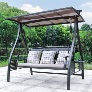 Fauteuil à bascule d'extérieur modèle Alps Swing en alliage d'aluminium, alimenté à l'énergie solaire, capacité double/triple, coussin à séchage rapide, idéal pour <span class=keywords><strong>villa</strong></span> - Product Image 2