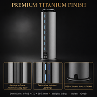 Diffuseur de parfum sans fil en alliage d'aluminium 100 ml, batterie 2000 mAh, autonomie 12 h, couverture 200-300 m³, 7 niveaux de puissance, contrôle via application, 3 minuteurs, pour bureau, OEM, titane