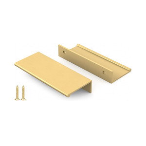 <strong>Gold</strong> Modern Concealed Aluminum Finger Edge Pull Handle for Cabinets Drawers-Durable Design for Kitchen Living School Warehouse - Product Image 1