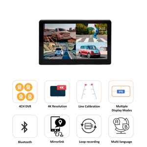 Écran tactile 4 canaux 1080P 10,36 pouces CarPlay <span class=keywords><strong>Android</strong></span> Auto Car Van Truck AI BSD Monitor - Product Image 3