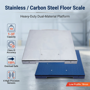 78mm Ultra-Thin Industrial Platform Scale 1-3t Capacity Stainless Steel Double Deck with LED Display for Heavy-Duty Weighing - Product Image 1