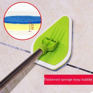 Wholesale Multifunctional Triangle Bath Brush Retractable Long Handle Cleaning Sponge Wipe for Bathroom Tile Floor Cross Border - Product Image 2