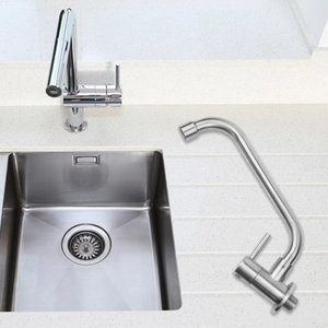 1pcs Robinet mural de cuisine Purificateur d'eau Robinet à trou à levier unique Robinet d'évier de cuisine froid pour laver les légumes - Product Image 6