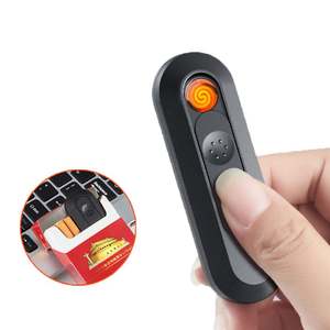 New Windproof Luxury Compact Mini Tungsten Cigarette Lighter Touch USB <b>Rechargeable</b> Electric <b>Torch</b> Business Gift Smoking - Product Image 3