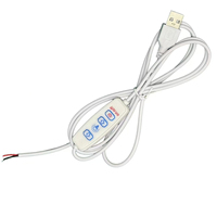 Câble de commutation USB 5V4, contrôleur de lumière LED pour veilleuse, gradation des couleurs, cordon d'alimentation à quatre boutons avec fonction de gradation