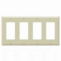 BS18014 plastique ul/cul répertorié 4 gang plaque murale décor prise murale électrique interrupteur plaque couvercle