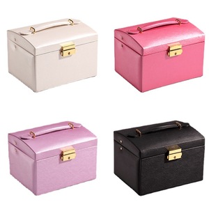 Manufacturer Wholesale PU Leather Jewelry Storage Box with <b>Mirror</b> and Portable Handle for Ring Bracelet Necklace Earring Travel - Product Image 6