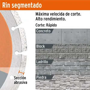 Scatola con 2 unità di disco diamantato 7 'x 2.5mm, cerchio segmentato, Truper - Product Image 3