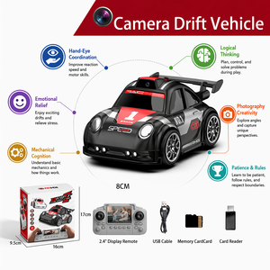 Voiture RC FPV miniature 2,4 GHz avec caméra HD, mode de suivi intelligent Wi-Fi, télécommande de bureau, véhicule de course, jouet d'intérieur, cadeau pour garçon - Product Image 4
