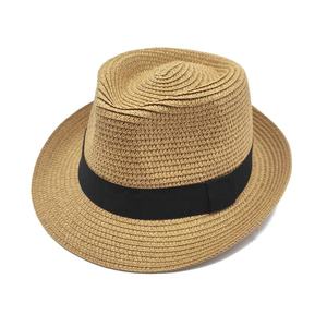 Chapeau de plage d'été <span class=keywords><strong>2022</strong></span>, casquette de Jazz pour femmes, bord court, Trilby <span class=keywords><strong>Panama</strong></span>, chapeau de paille Fedora - Product Image 4
