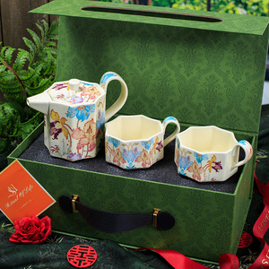 Ensemble de tasses à café rétro style peinture à l'huile, fabriqué en Chine - Product Image 5