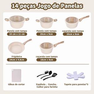 High Quality Pot Pan <b>Silicone</b> Glass Lids Soft Touch Handle Non Stick 14 Piece Forged Aluminium Ceramic Cookware Set - Product Image 3