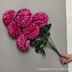 Chrysanthème à sept têtes super <span class=keywords><strong>grand</strong></span> format <span class=keywords><strong>de</strong></span> 13 cm, arrangement floral artificiel moulé par injection, spécialement conçu pour le Qingming - Product Image 2