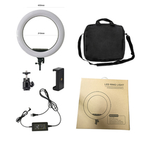 Anneau lumineux Led 3200-5500K dimmable de 18 pouces avec trépied et télécommande, anneau lumineux de remplissage de diffusion en direct de maquillage pour studio