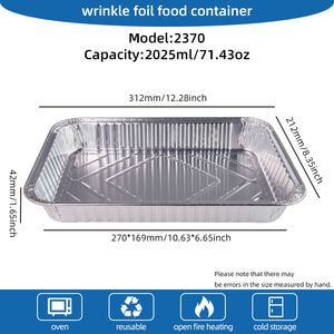 Lớn Thổ Nhĩ Kỳ Aluminum foil container <span class=keywords><strong>2025ml</strong></span>-9675ml dùng một lần khay nướng tùy chỉnh Khay nhôm cho phục vụ ăn uống - Product Image 3