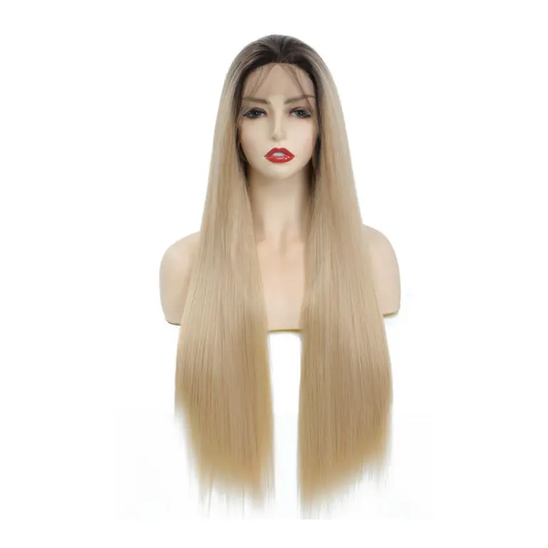 Swiss Lace 3x13 inch Silky Straight Wig Synthetic Hair Wig 28 Inch Synthetic Lace front Wig For Black Women