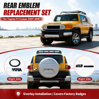Livraison Gratuite 4PCS Emblèmes de Voiture ABS Autocollants de Carrosserie pour Coffre Arrière pour FJ Cruiser 2007-2015 Emblème Noir Superposé