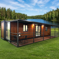 Maison préfabriquée pliable et extensible, maison conteneur préfabriquée de 40 pieds avec une configuration de 3 chambres