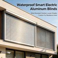 Volets extérieurs motorisés intelligents en aluminium, anti-UV, anti-corrosion, stores de façade sur mesure pour bâtiments commerciaux