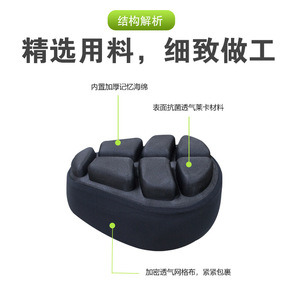 Coussin de siège à suspension pneumatique pour trottinette électrique JFT, en TPU noir, suspension 3D pour une conduite confortable - Product Image 2