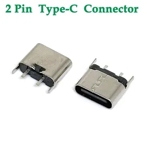Type C Usb 3.1 2 Pin Connector Type-C Socket Smd Dip Female Jack Voor Pcb Hoge Stroom Opladen Poort Overdracht Data Connector