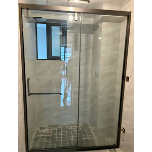 Cabine de douche et de bain moderne de haute qualité, écologique, à vapeur, taille 4x4, avec paroi en verre incurvée - Product Image 1