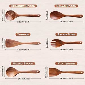 ชุดอุปกรณ์ครัวไม้ไผ่พร้อมที่วาง อุปกรณ์เสริมสำหรับทำอาหาร - Product Image 2