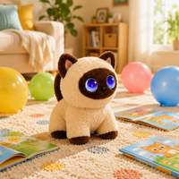 Peluche Kawaii pour la rentrée scolaire, histoire du soir, conforme CPSIA, pour enfants, chat électrique interactif, peluche d'accompagnement émotionnel, éducation précoce