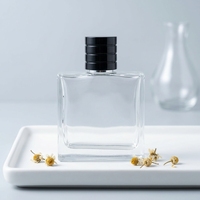 Botol Parfum Kaca Bening Persegi Mewah ALKA 50ml & 100ml dengan Semprotan Pompa Hitam