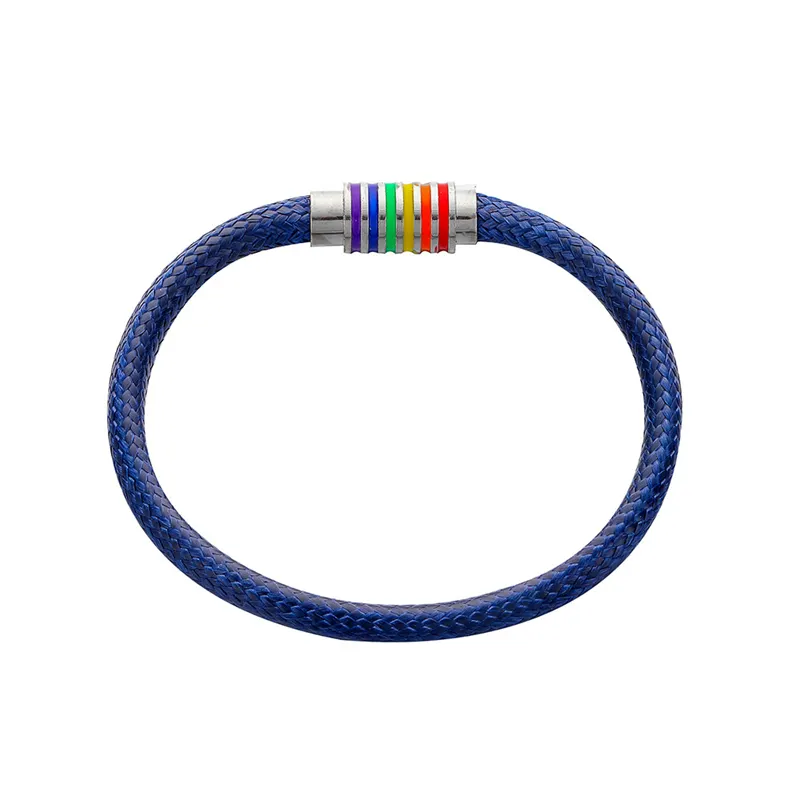 Bracelet arc-en-ciel LGBT avec fermeture magnétique pour hommes, bijoux de mode Gay Pride en gros