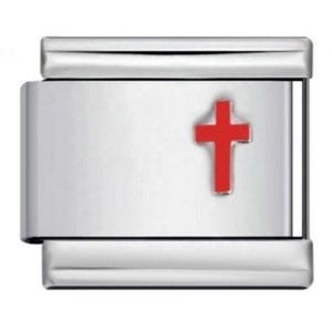 Fashion Colorful Foundation Cross Italian Stainless Steel Women <b>Men</b> Charm Jewelry Link Fit 9mm Bracelet Making DIY Accessories - Product Image 4