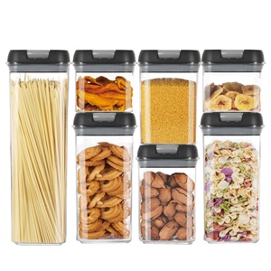 7Pcs Luchtdichte Voedsel Opslag Containers Bpa Gratis Plastic Granen Containers Set Met Gemakkelijk Lock Deksels