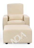 Moderner Sherpa Boucle Drehsessel mit Fußhocker Elektrischer Relaxsessel für Wohnzimmer Schlafzimmer